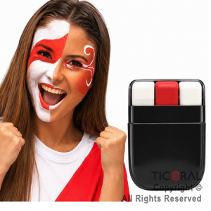 MAQUILLAJE BANDERITA RIVER TRICOLOR BLANCO ROJO Y BLANCO EN BARRA 6 GR (8513 B)